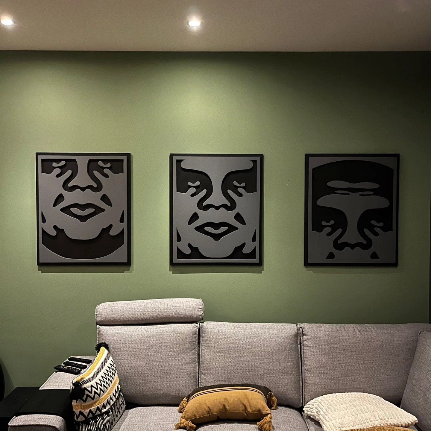 Kunstobject drieluik (HANDGEMAAKT!), Huis en Inrichting, Stoffering | Behang, Ophalen