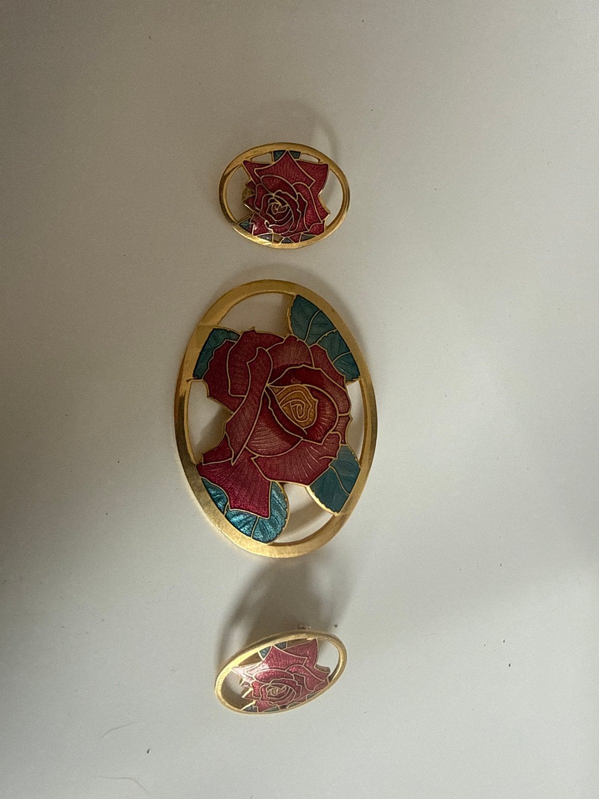 Vintage cloisonné emaille set", "Jaren '80" en "Art Nouveau, Overige materialen, 4 tot 7 cm, Gebruikt, Ophalen of Verzenden