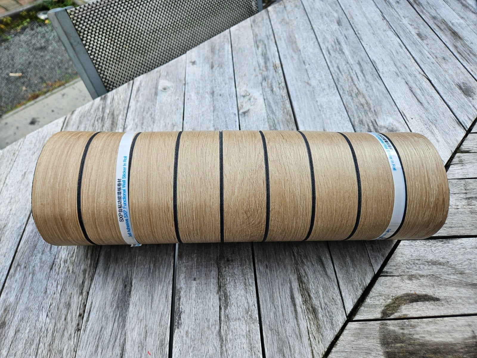 5 rollen zelfklevend Vinyl 3D Behang met Houtnerf Patroon, Materiaallook, Modern, Ophalen of Verzenden, Beige