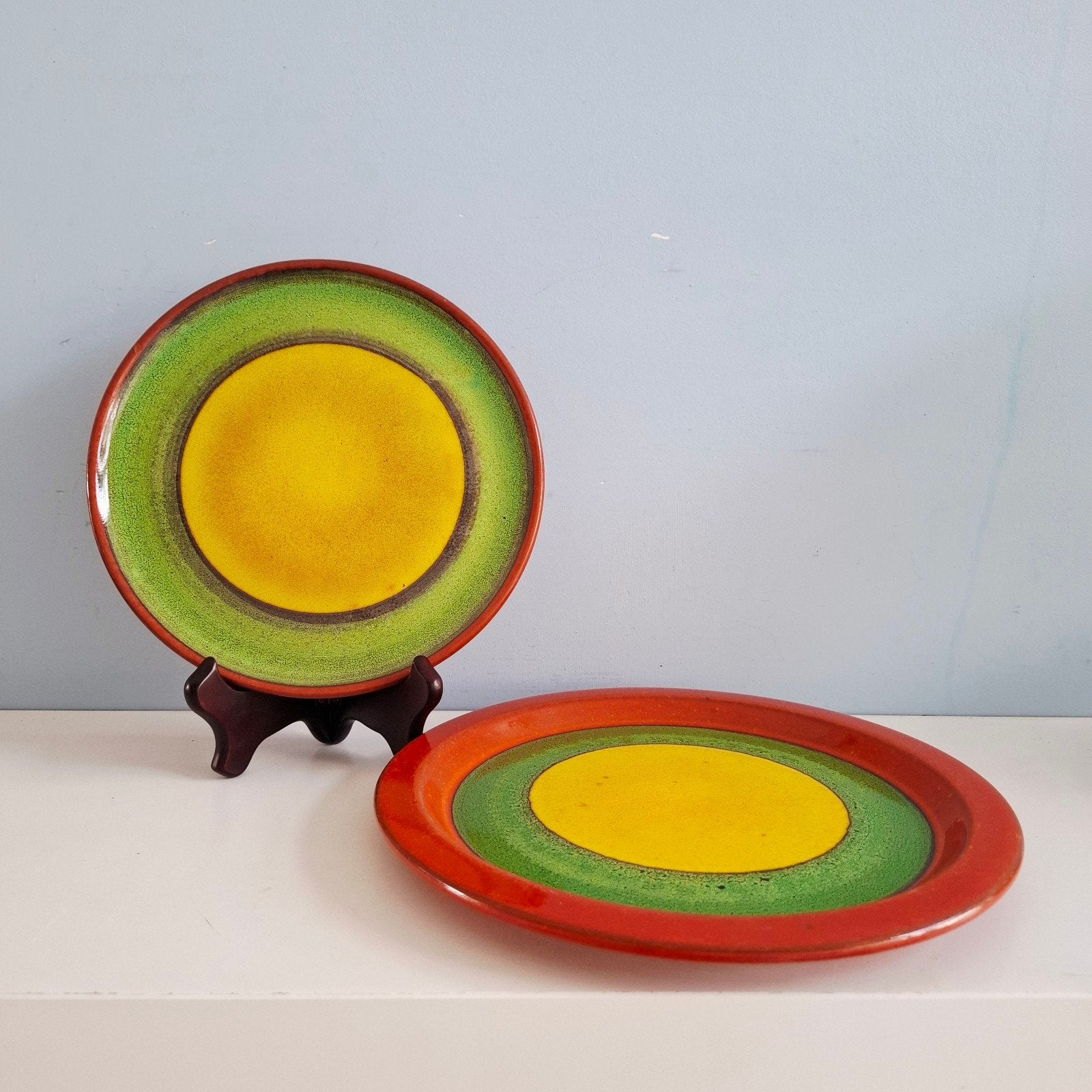 2 vintage keramieken borden – West Germany / Space Age Stijl, Ophalen of Verzenden