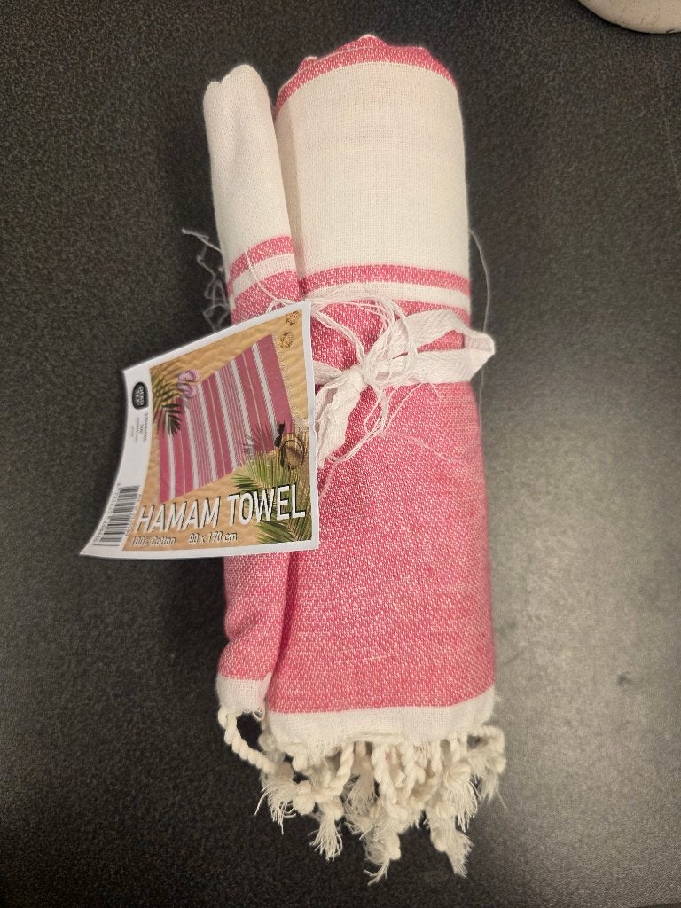 Strandhanddoek / Hamam Towel 90cmx170cm, Ophalen of Verzenden, Nieuw, Roze, Handdoek