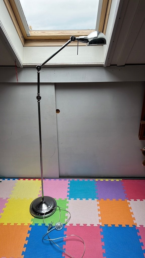 Mooie zgan zilverkleurige vloerlamp landelijke stijl, Ophalen, Metaal, 150 tot 200 cm, Landelijk