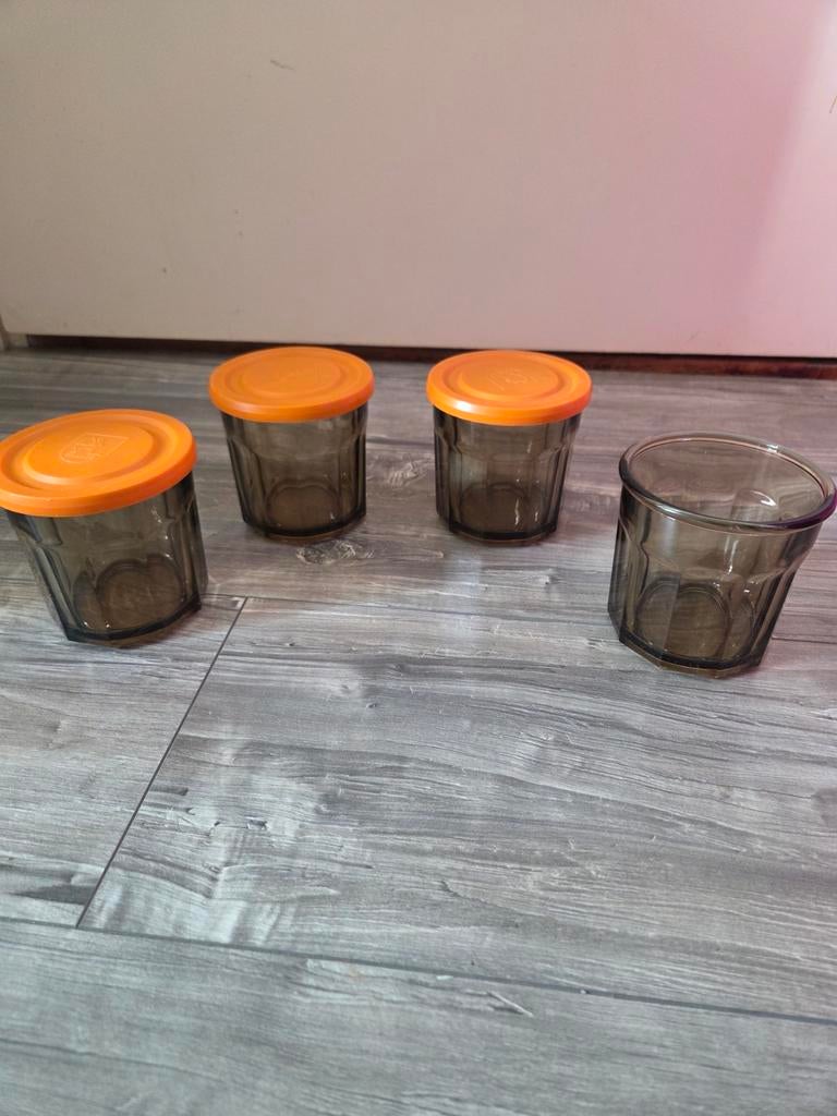 Arcopal rookglas vintage voorraadpotten, Verzenden, Zo goed als nieuw