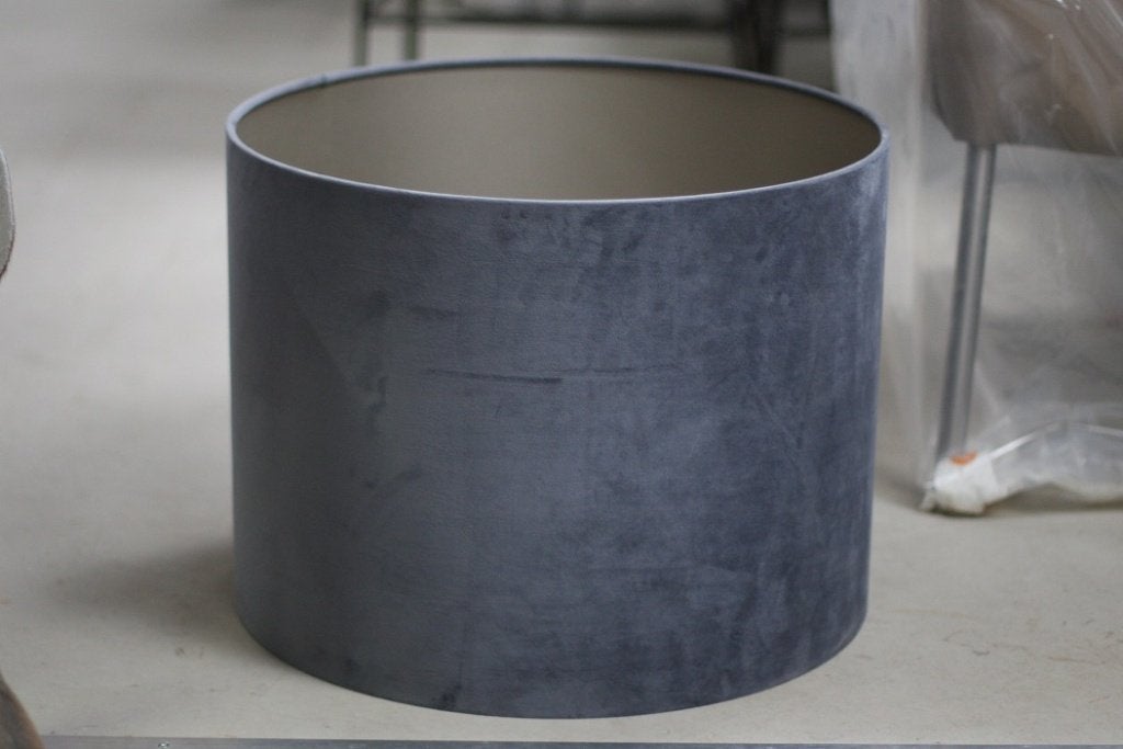Ronde lampenkap Dusty Blue Light & Living Ø50 blauw velvet