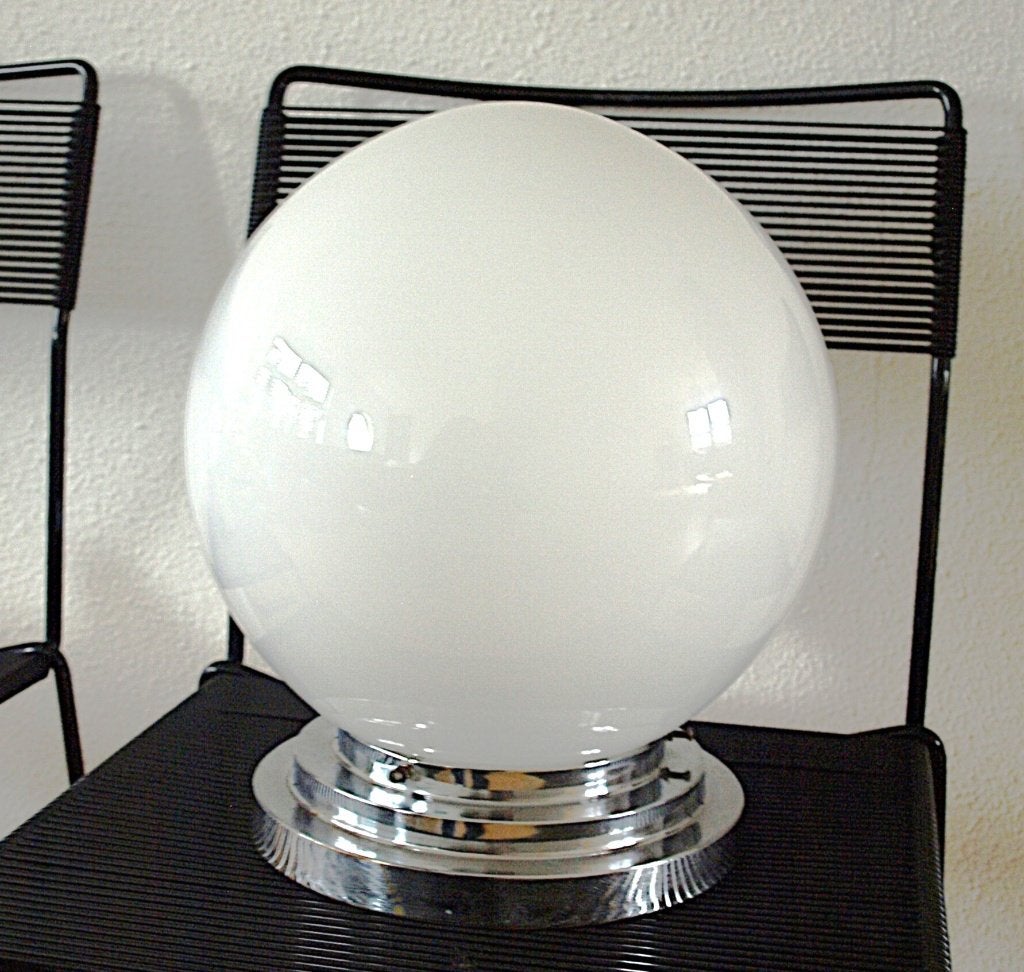 Grote Art Deco plafondlamp opaal glas, Antiek en Kunst, Ophalen