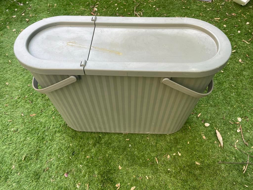 Prullenbak, Ophalen, 40 liter of meer, Zo goed als nieuw, Metaal