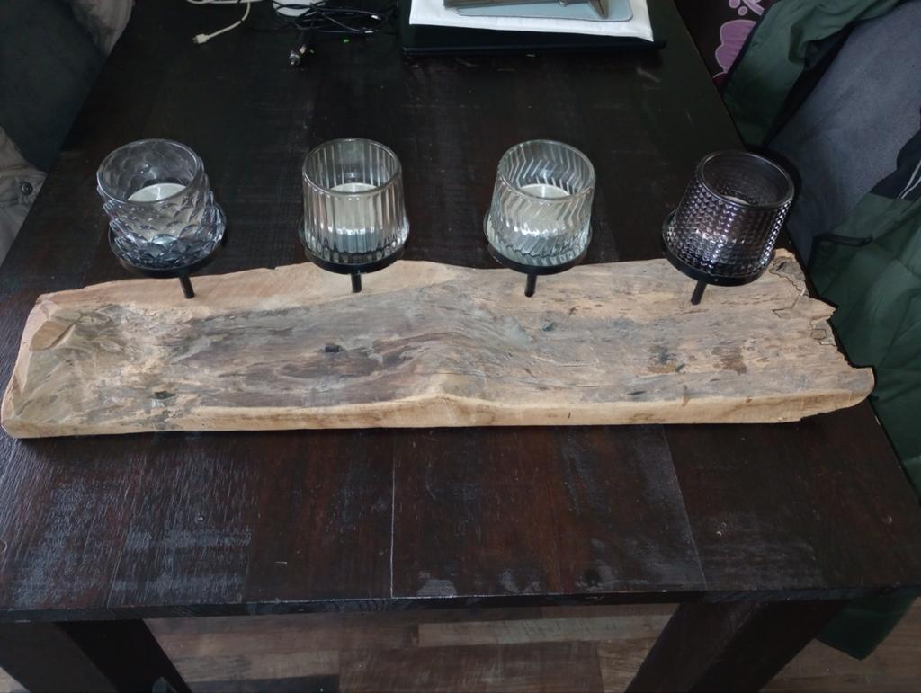 Boomstam windlicht, Ophalen, Hout