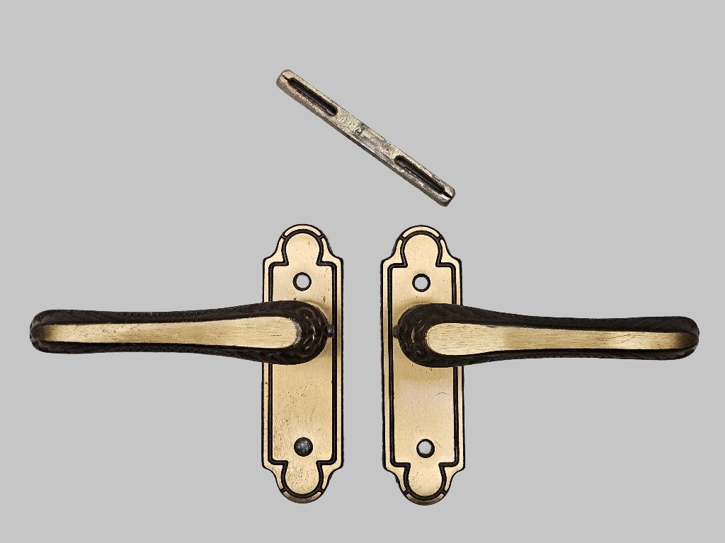 Setje vintage Bronskleurig Deurbeslag set nr.11, Antiek en Kunst, Ophalen of Verzenden