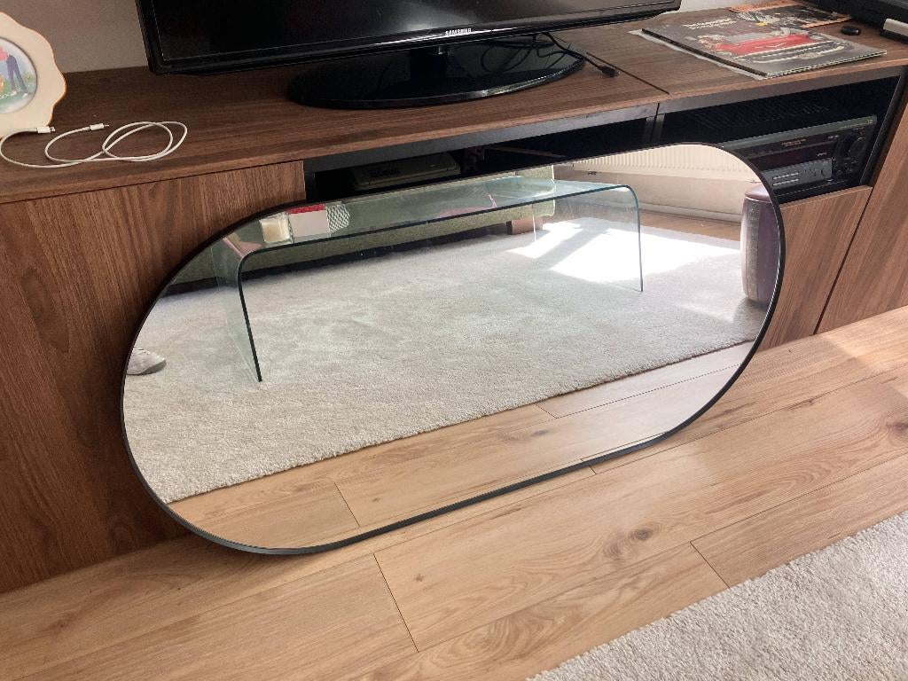 IKEA LINDBYN spiegel, ovaal 60x120 CM, Huis en Inrichting, Woonaccessoires | Spiegels, Ophalen, 100 tot 150 cm, Zo goed als nieuw