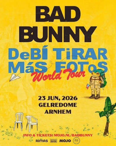 2 bad bunny tickets gelredome in los vecinos for 23/06, Twee personen, Juni