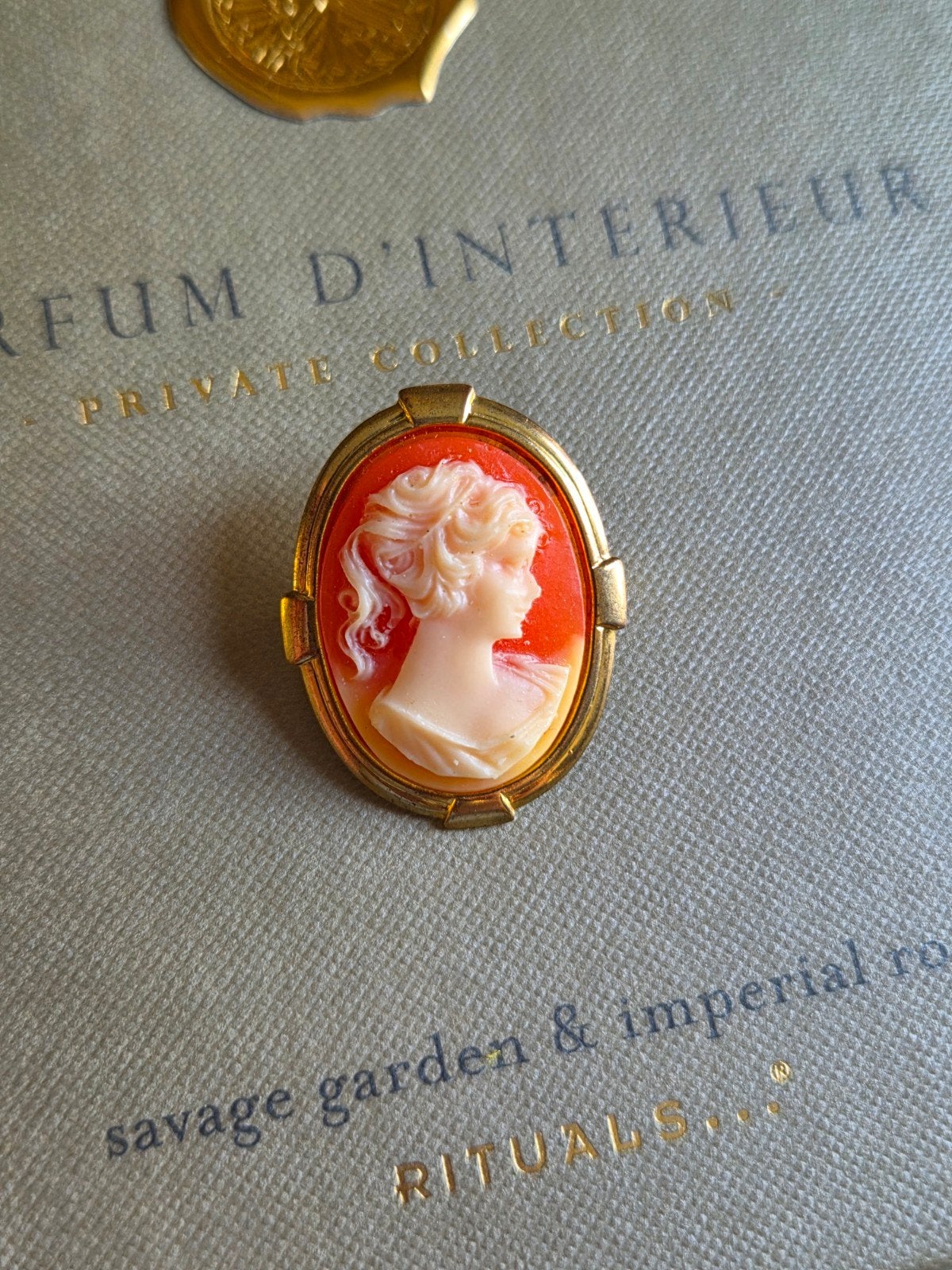 Vintage La Redoute Camee Broche 3 cm, Overige materialen, Gebruikt, Minder dan 4 cm, Ophalen of Verzenden