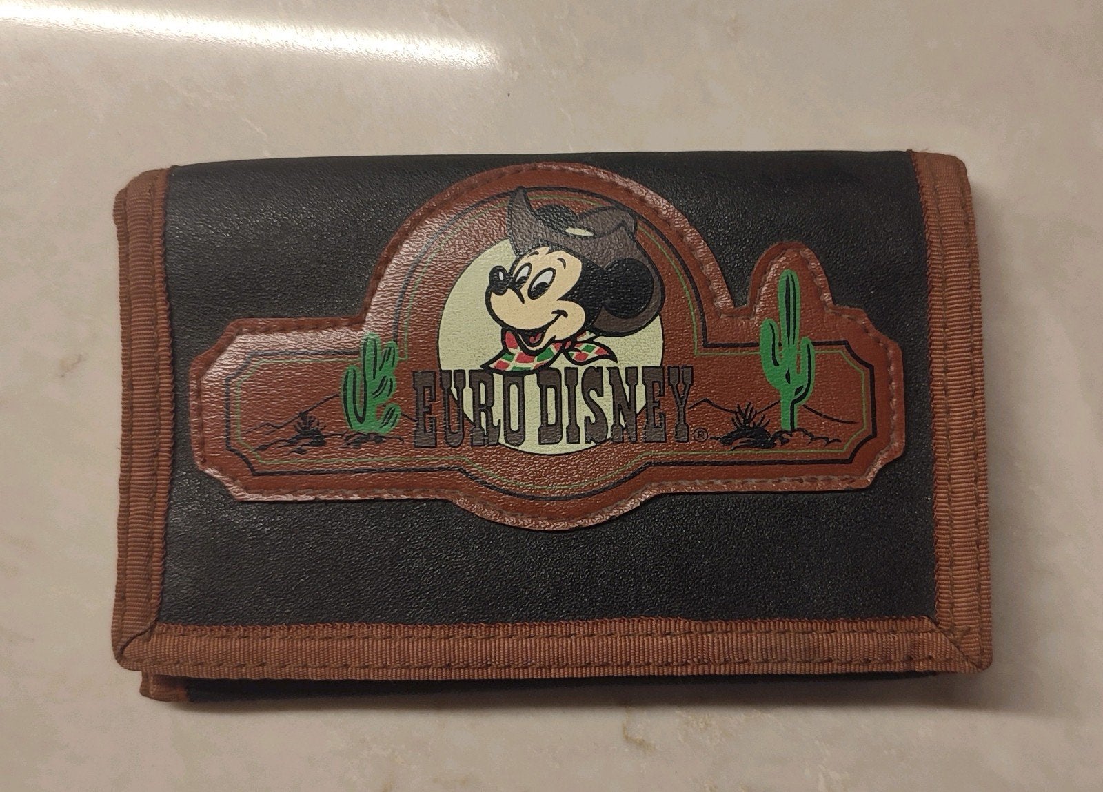 Vintage 1992 Euro Disney Mickey Mouse Portemonnee, Ophalen of Verzenden, Nieuw, Zwart