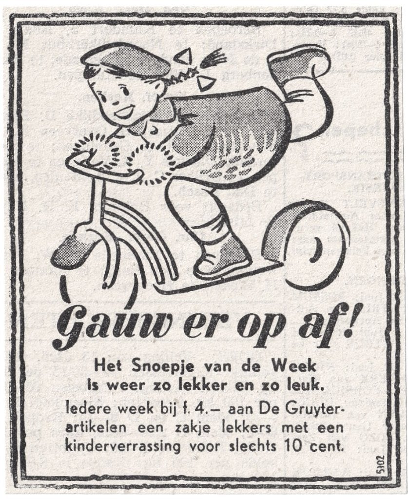 Reclame 1951 De Gruyter Gruijter Snoepje van de week 3 Step, Verzamelen, Ophalen of Verzenden, Gebruikt, Overige typen