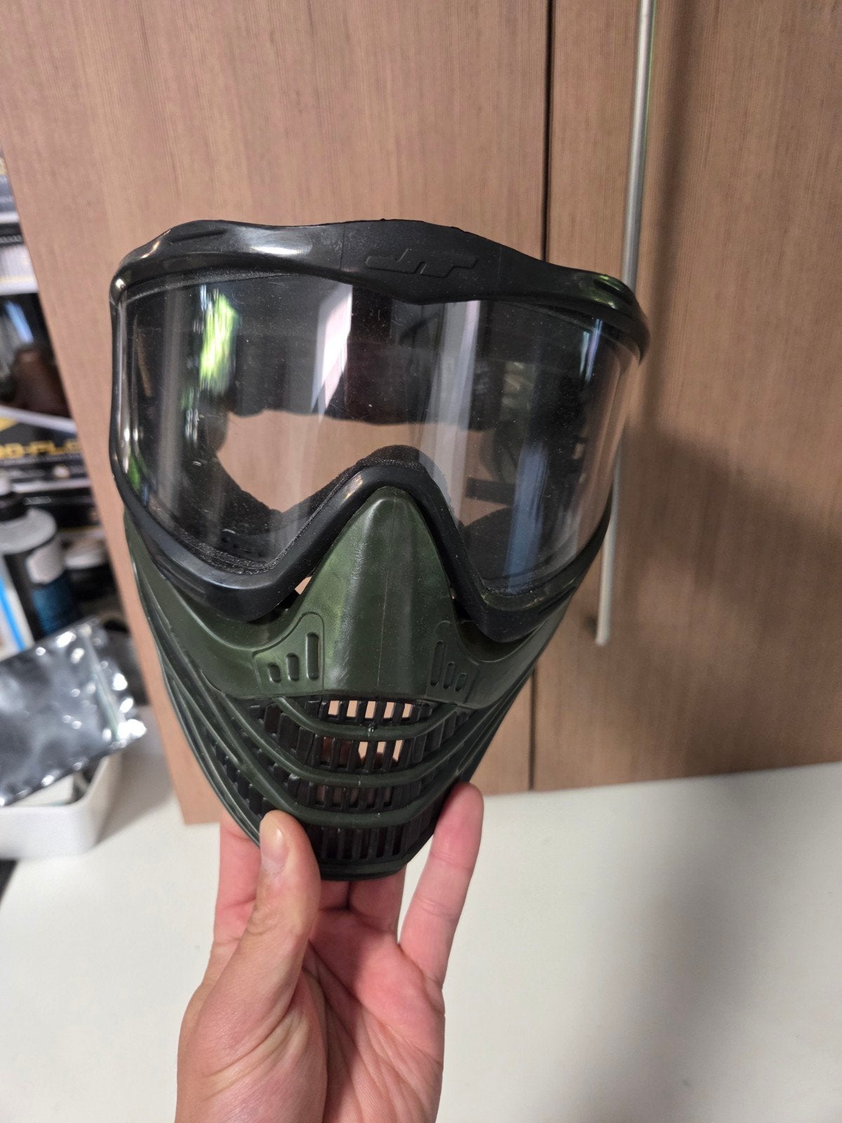 JT F8 - Paintball Masker - Groen met Camouflage, Ophalen of Verzenden