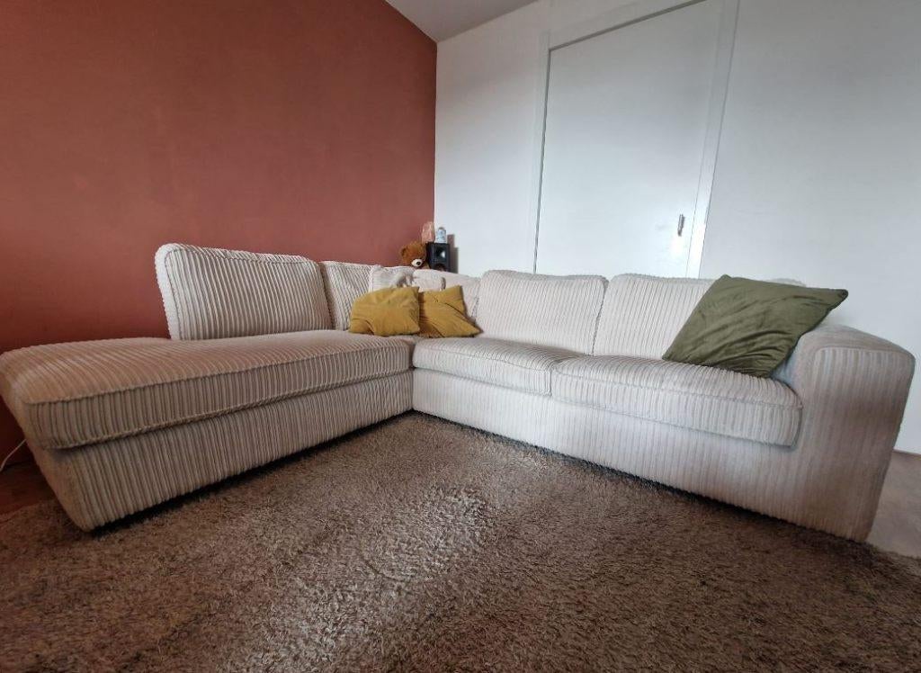 Wehkamp Livia hoekbank Ivoor 260 X 210 X 85, Ophalen, 250 tot 300 cm, Hoekbank, Zo goed als nieuw