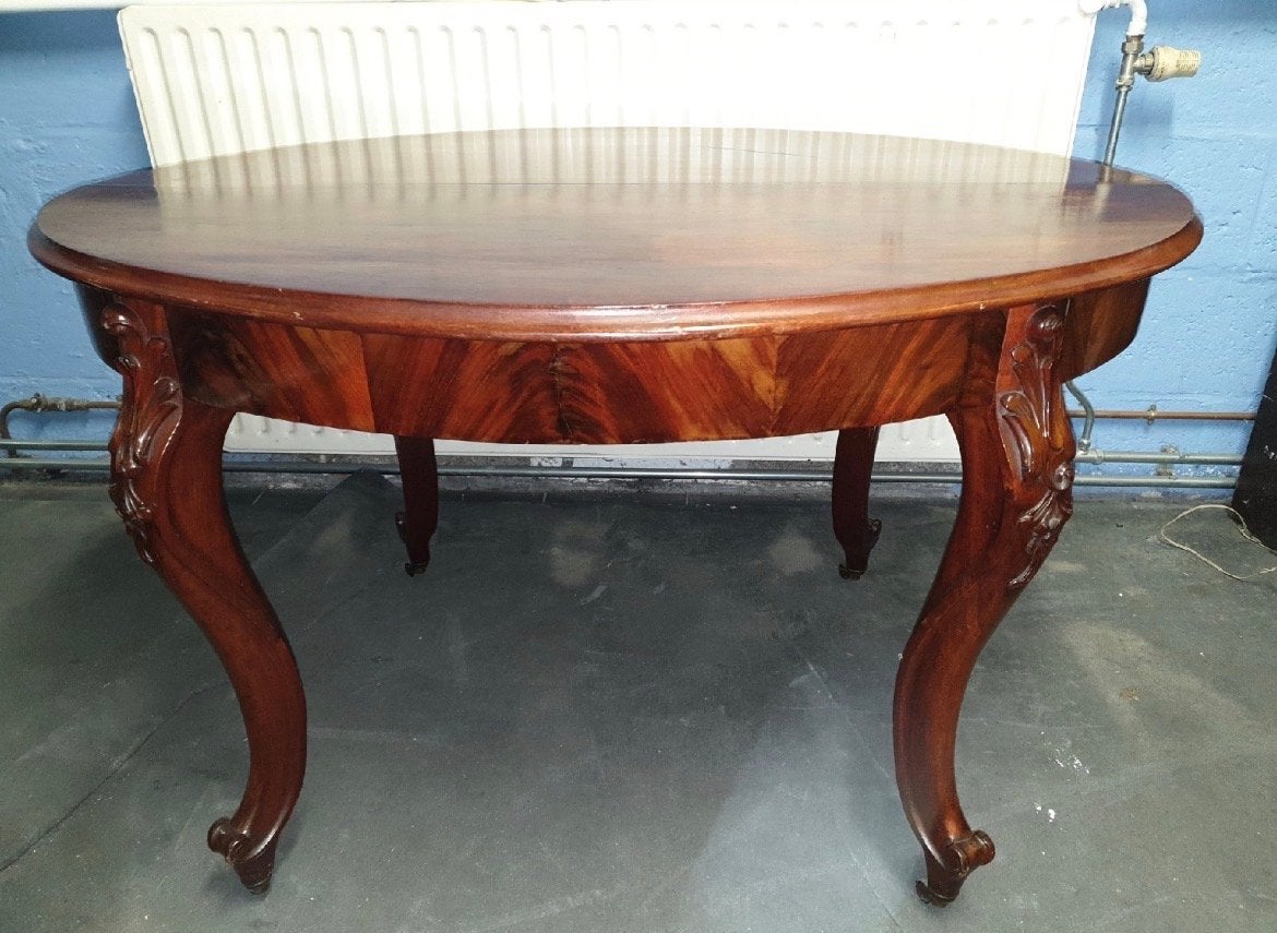 Antieke Mahonie Coulissen Tafel - Uitschuifbaar, Ophalen