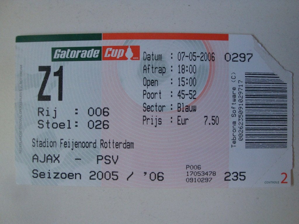 Voetbalkaartje Ajax - PSV Gatorade Cup seizoen 2006 nr. 93., Verzamelen, Verzenden, Gebruikt, PSV, Overige typen