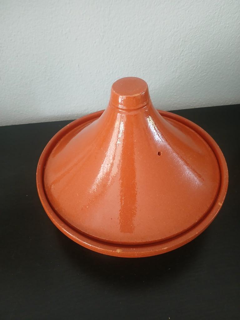 Aardewerk Tajine - 33 cm diameter, Huis en Inrichting, Ophalen, Steen/keramiek, Oranje, Overige typen