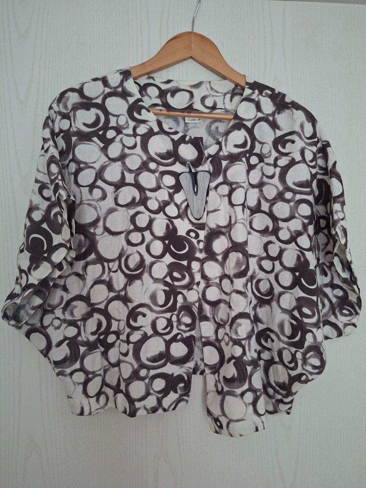 Geesje Sturre Linnen/Viscose Blouse Maat S, Bruin, Geesje Sturre, Ophalen of Verzenden, Zo goed als nieuw