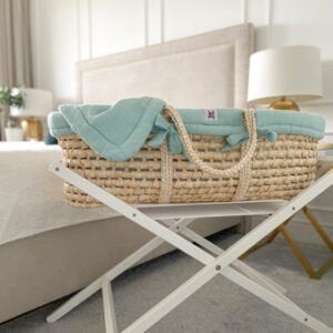 Nieuwe Mozes Mand met textirl mint, matras en standard, Ophalen of Verzenden, Nieuw, Wieg