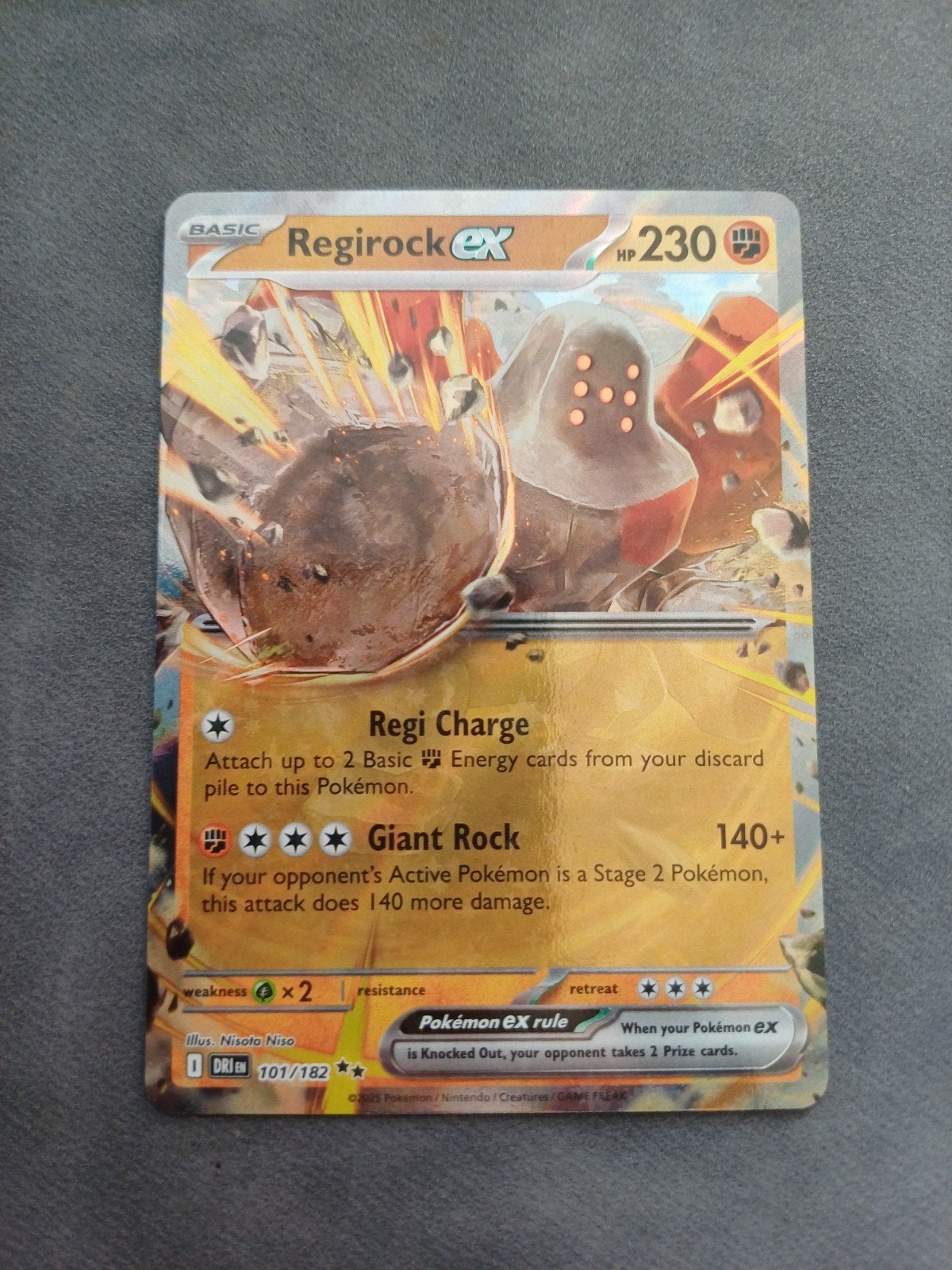 Regirock EX Pokémon Kaart, Ophalen of Verzenden, Zo goed als nieuw