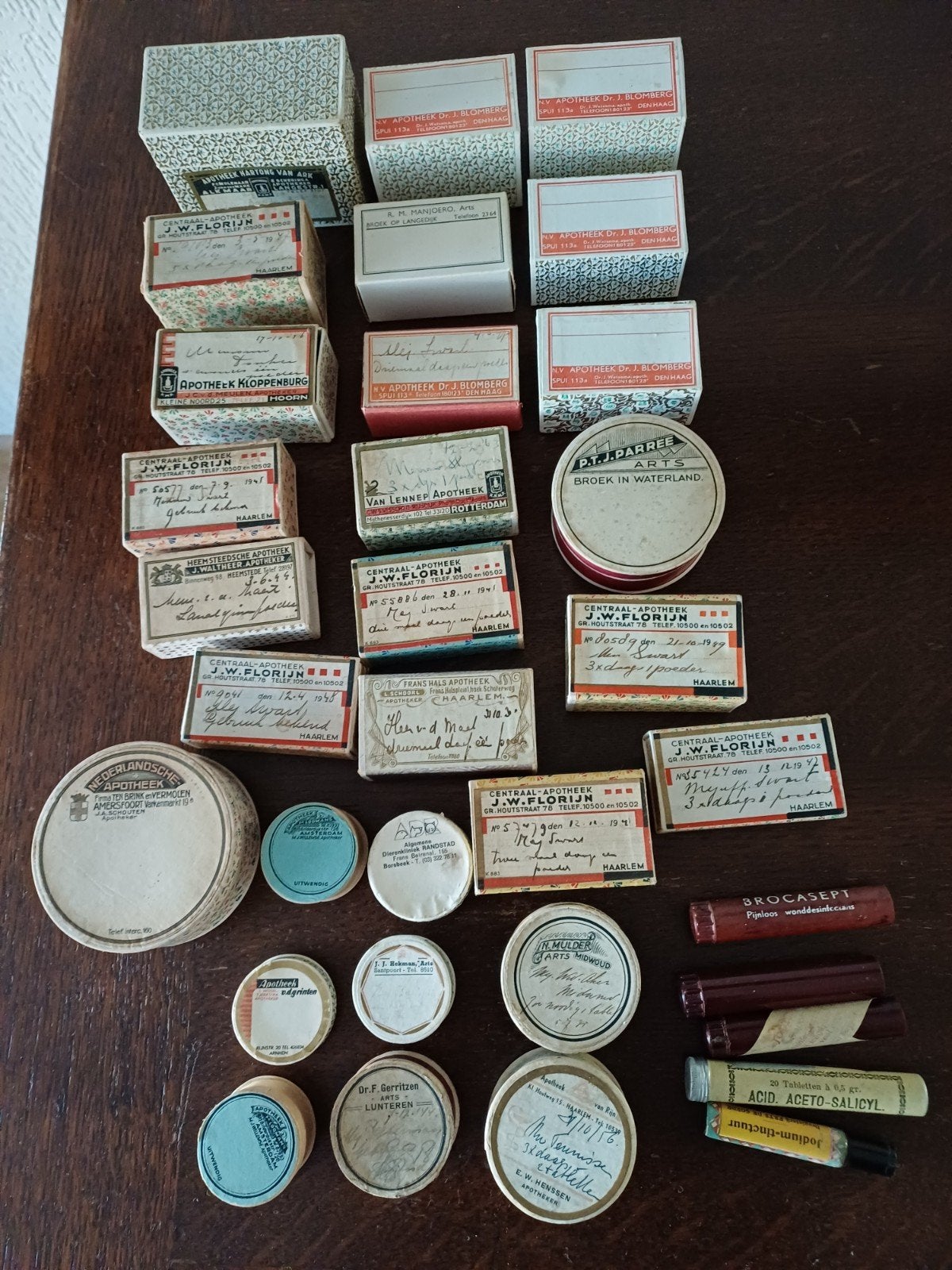 Verzameling oude antieke kartonnen medicijn Doosjes, Ophalen of Verzenden