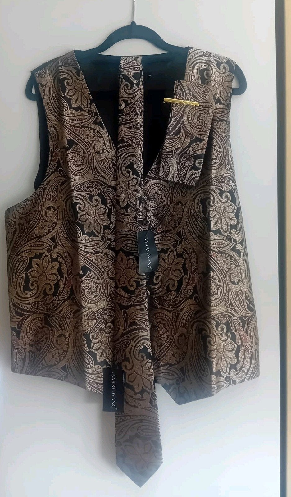 Barry.Wang Paisley Gilet en Stropdas Set - Maat S, Ophalen, Barry.Wang, Meerkleurig, Nieuw