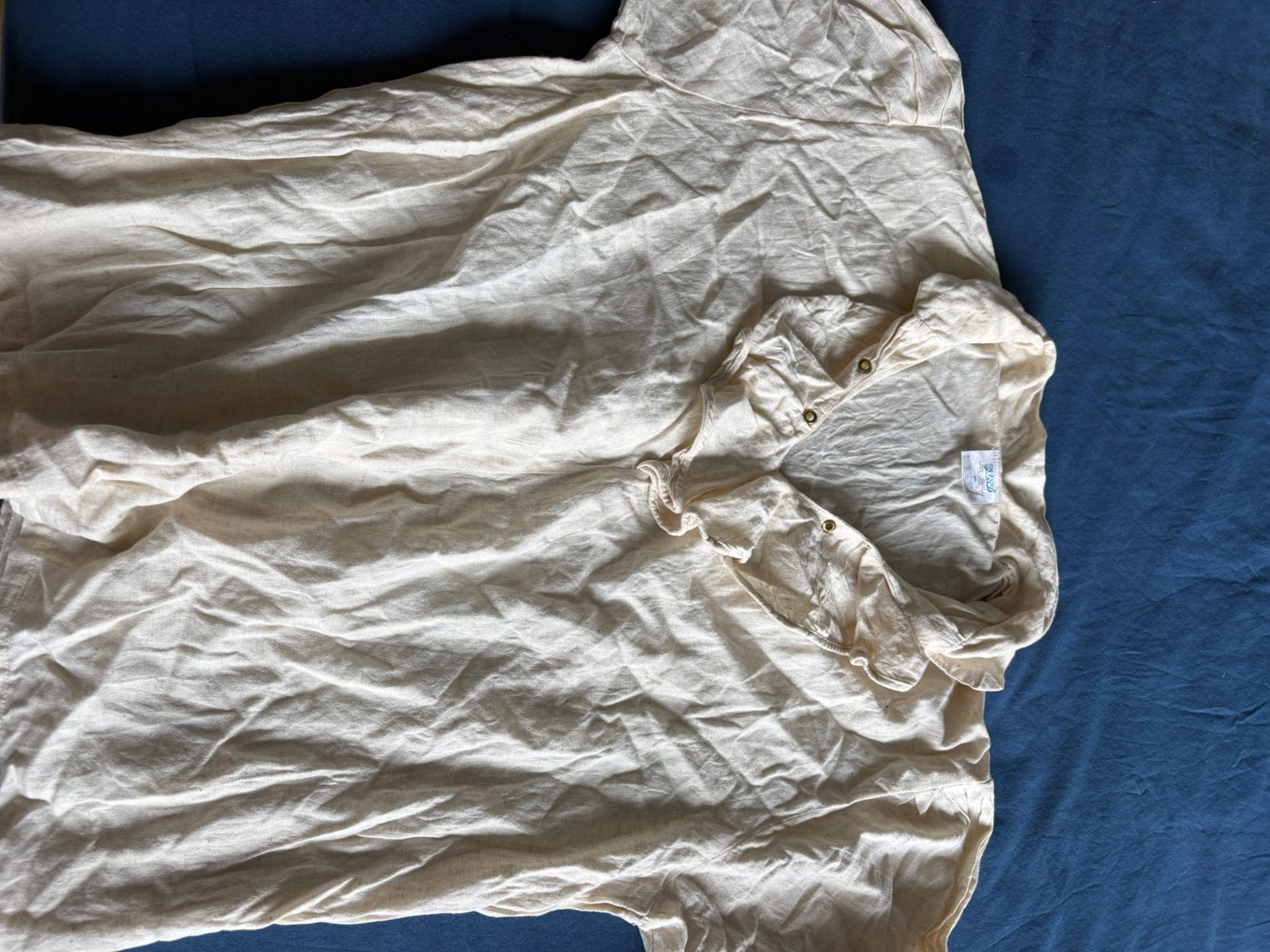 Pitaten blouse beige met ruches, Ophalen of Verzenden, Zo goed als nieuw, Maat 52/54 (L)