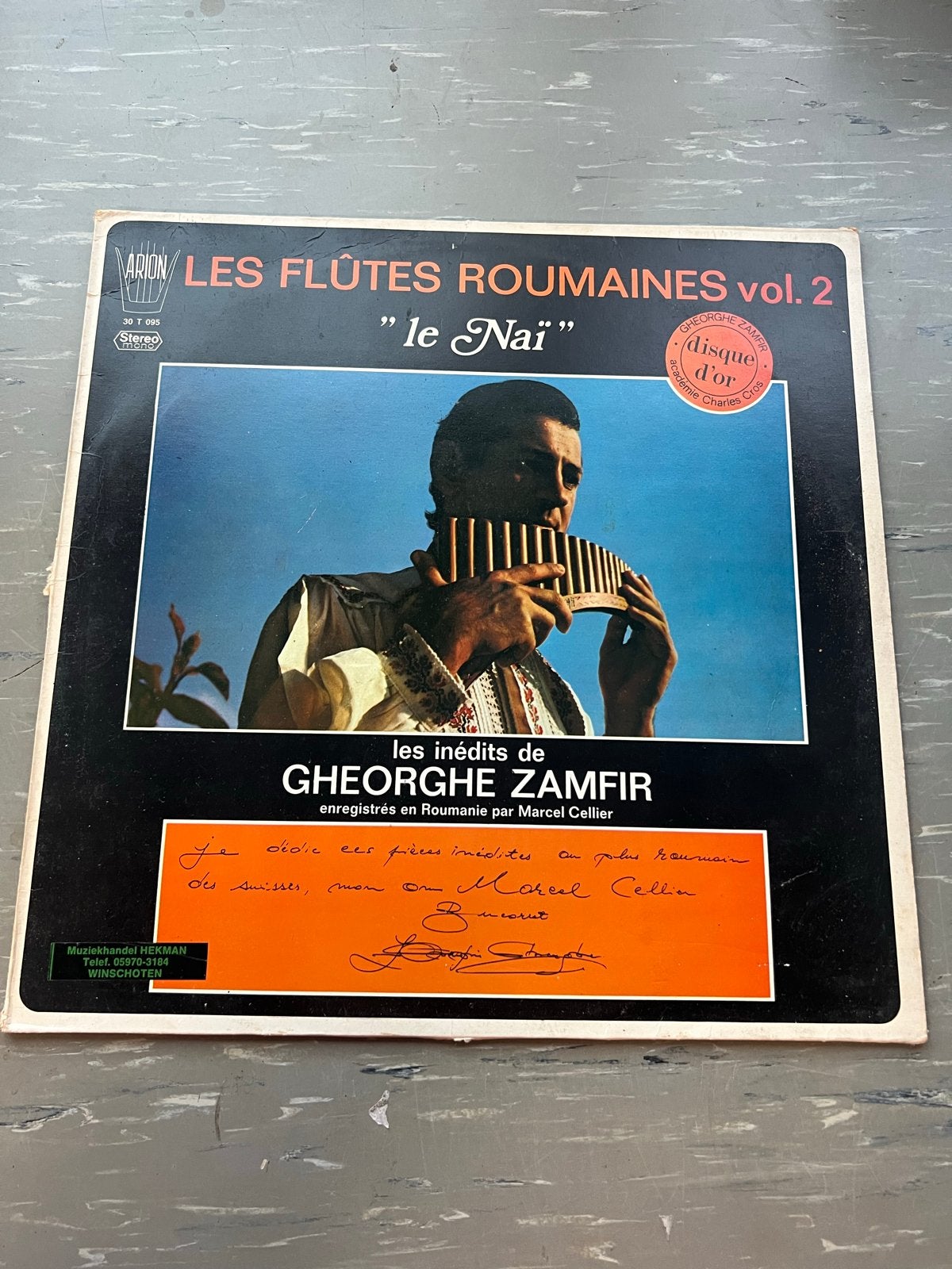 Gheorghe Zamfir - Les Flûtes Roumaines vol. 2 "le Naï", Cd's en Dvd's, LP, Gebruikt, Overige genres, Gesigneerd