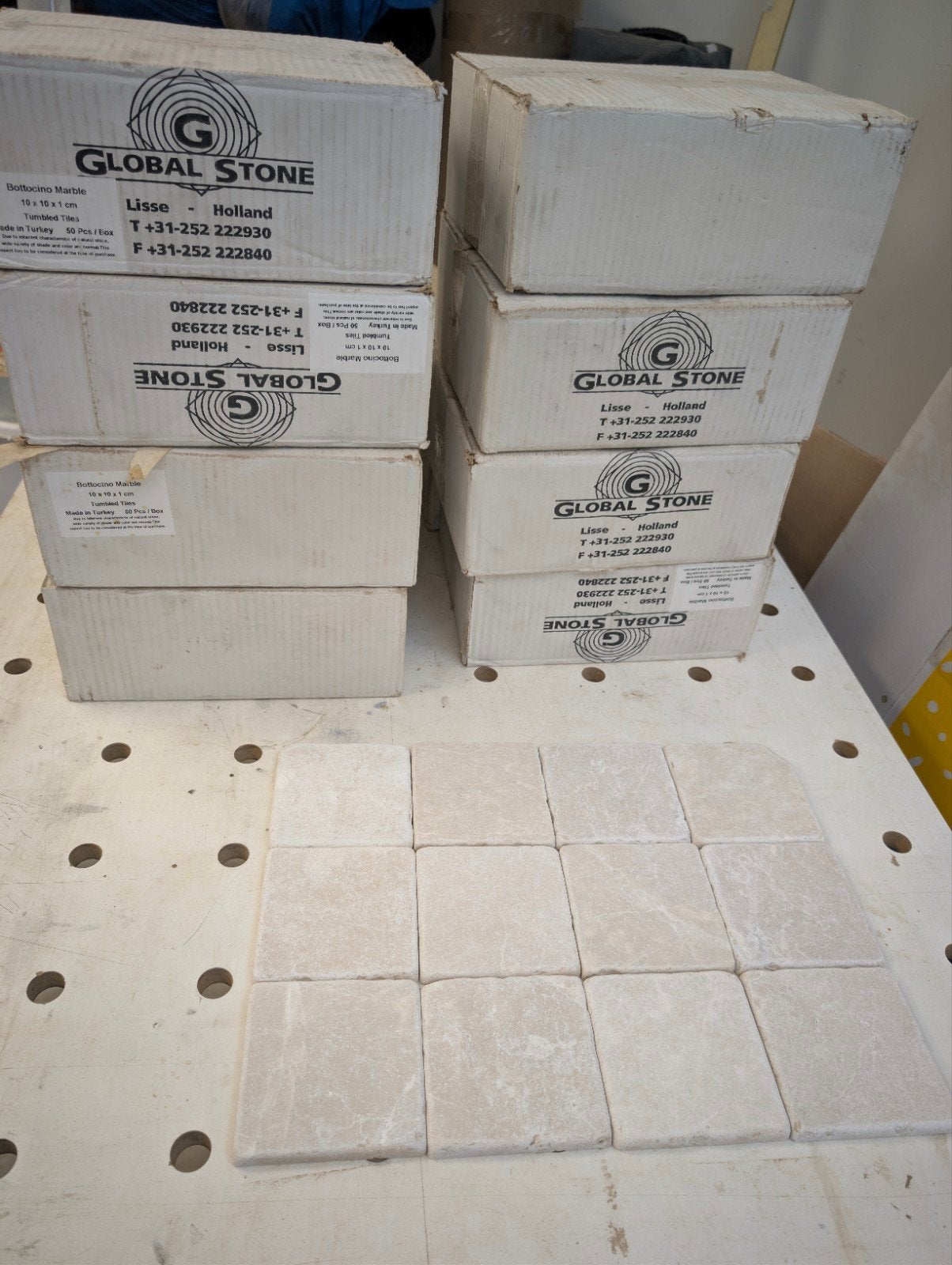 Global Stone Bottocino Marmer Tegels 10x10 cm 6m2, Ophalen, Nieuw, Minder dan 20 cm, Vloertegels