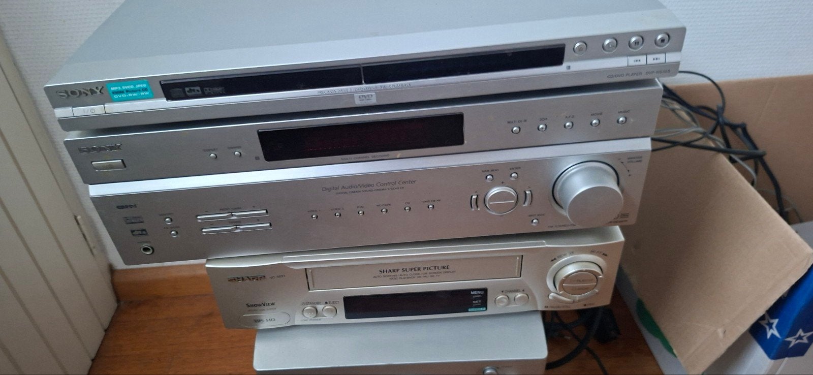 Sony set met dvd en videorecorder en boxen, Ophalen, Gebruikt, Sony