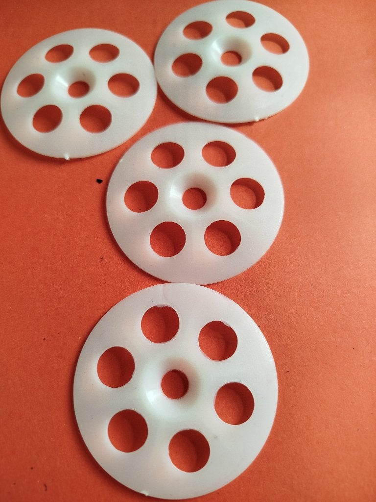 50 st  kunststof Drukverdeelplaat voor isolatie 60 mm rond, Doe-het-zelf en Verbouw, IJzerwaren en Bevestigingsmiddelen, 100 tot 250 mm