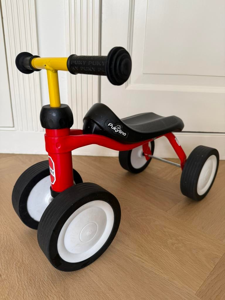 Rood-gele Puky Pukylino loopfiets in prima staat, Ophalen, Gebruikt, Loopfiets