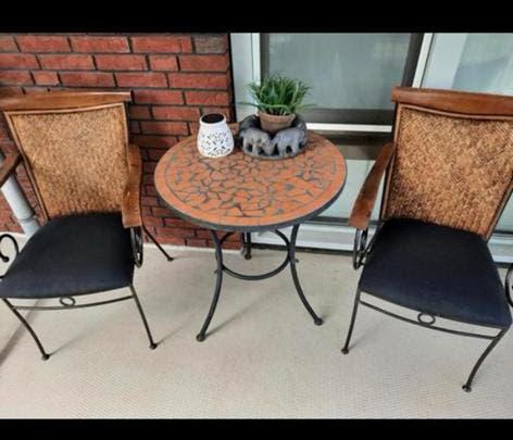 Mediterrane mozaïek tuinset met 2 stoelen, Ophalen, Gebruikt, Overige materialen