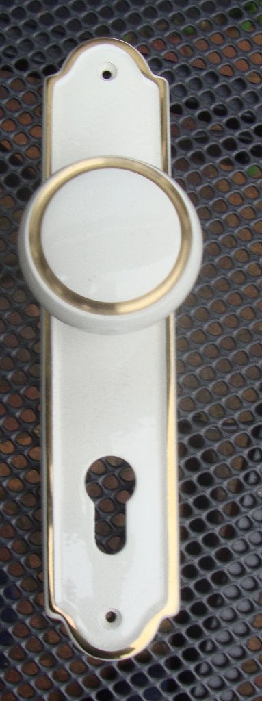 deurknop met schild / cylindergat - hartmaat 72 mm - nieuw, Ophalen of Verzenden, Nieuw, Koper of Messing, Overige typen