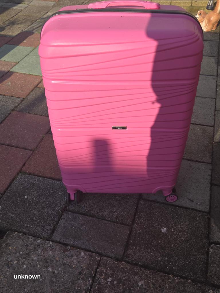 Grote roze harde reiskoffer – opvallend & ruim, Ophalen of Verzenden, Gebruikt, Hard kunststof, 70 cm of meer