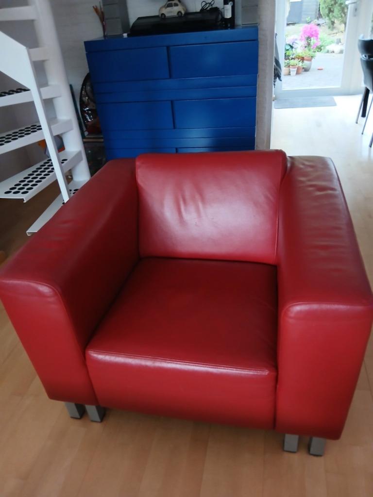 Montel fauteuils van leer, Gebruikt, Ophalen of Verzenden, 50 tot 75 cm, Leer