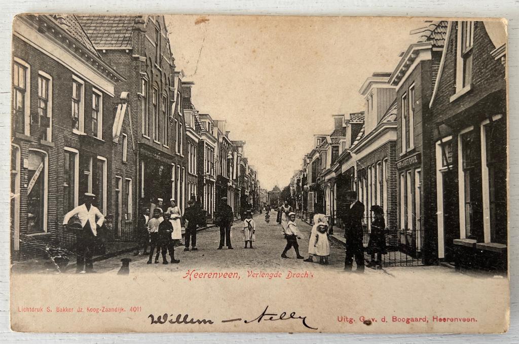 Oude Ansichtkaart - Heerenveen - Verlengde Drach, Verzamelen, Ansichtkaarten | Nederland, Ophalen of Verzenden, Voor 1920, Gelopen
