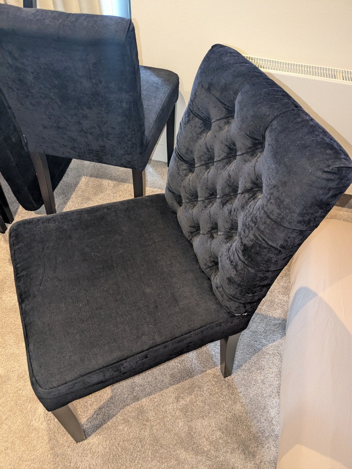 eetkamerstoelen zwart, Ophalen, Gebruikt, Zwart, Stof