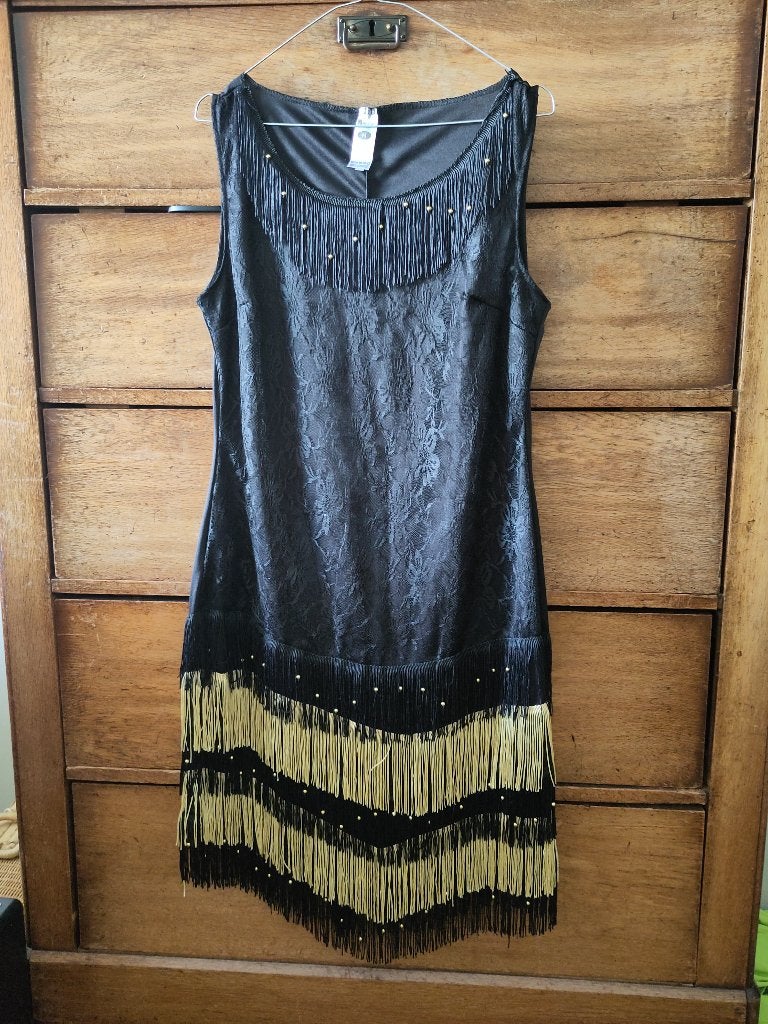 Roaring 20s jurkje, Kleding | Dames, Zwart, Maat 42/44 (L), Nieuw, Ophalen of Verzenden