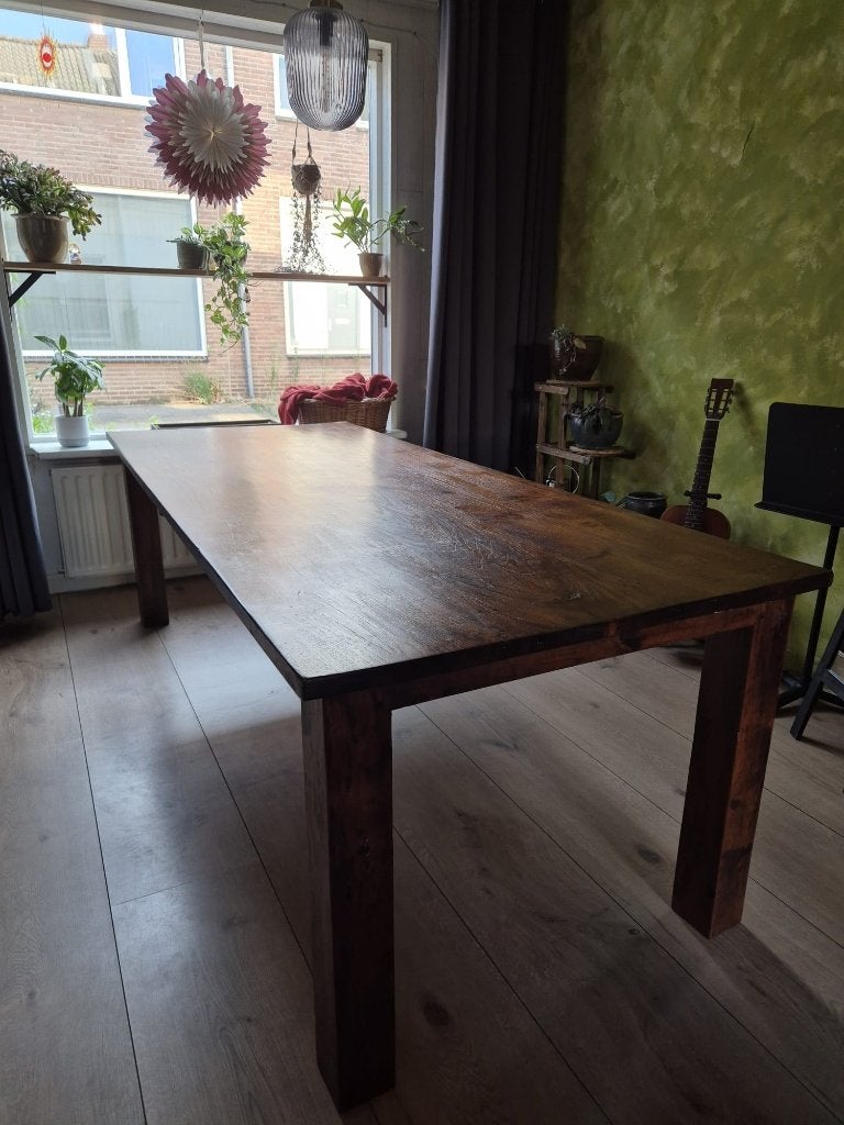 Eettafel van hout 240x99x80 cm, Huis en Inrichting, Tafels | Eettafels, Ophalen, Gebruikt, 200 cm of meer, 50 tot 100 cm