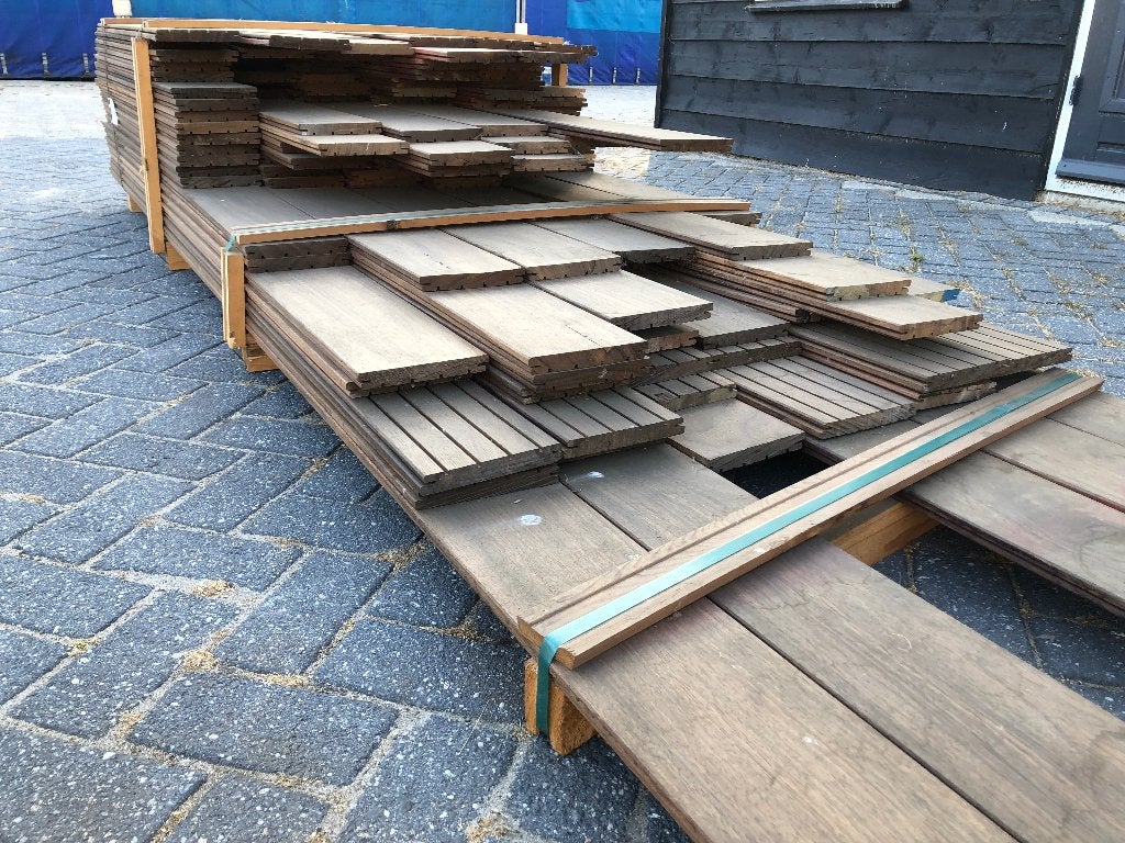 Partij Padouk brede terrasplanken vlonderplank buitenparket, Ophalen, Nieuw, Hout