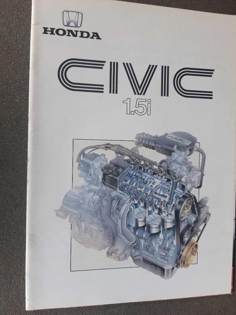 folder Honda Civic 1,5i ( 3-drs, Sedan en Shuttle ) 1989, Ophalen of Verzenden, Zo goed als nieuw, Honda