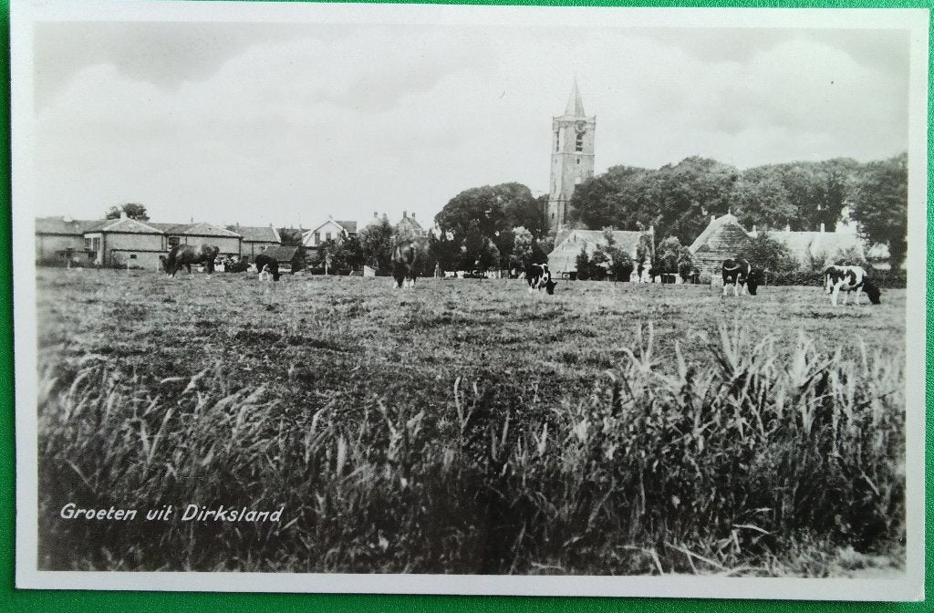 Groeten uit Dirksland. Klf, Verzamelen, Verzenden, 1940 tot 1960, Ongelopen, Zuid-Holland