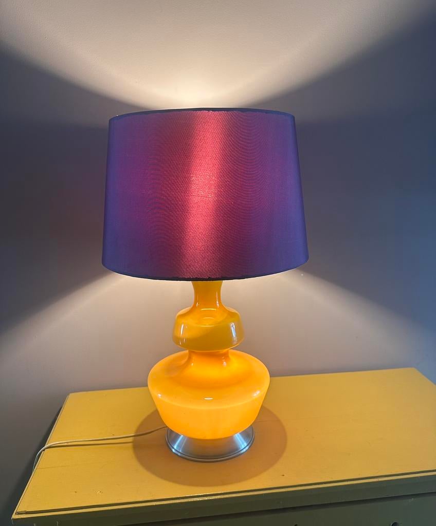 Vintage Holmegaard de Rupel retro design oker lamp., Huis en Inrichting, Ophalen of Verzenden, Gebruikt, Minder dan 50 cm
