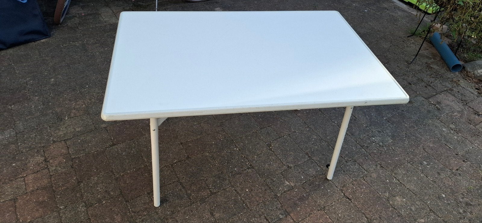 Mecalit Campingtafel - Wit, rechthoekig, Ophalen, Gebruikt, Campingtafel