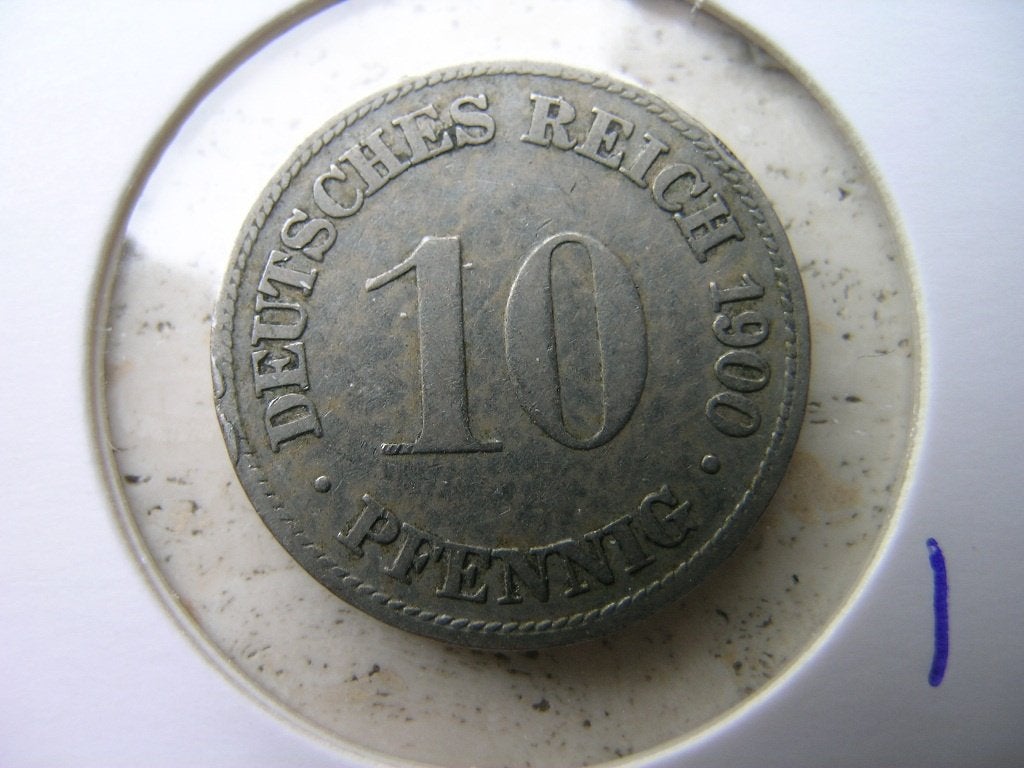 10 Pfennig 1900 D Duitsland (nr 1), Ophalen of Verzenden, Duitsland, Losse munt
