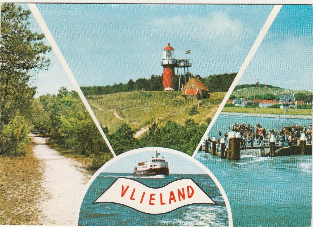 VLIELAND Fietspad Vuurtoren Veerbout Steiger, Verzenden, 1960 tot 1980, Gelopen, Waddeneilanden