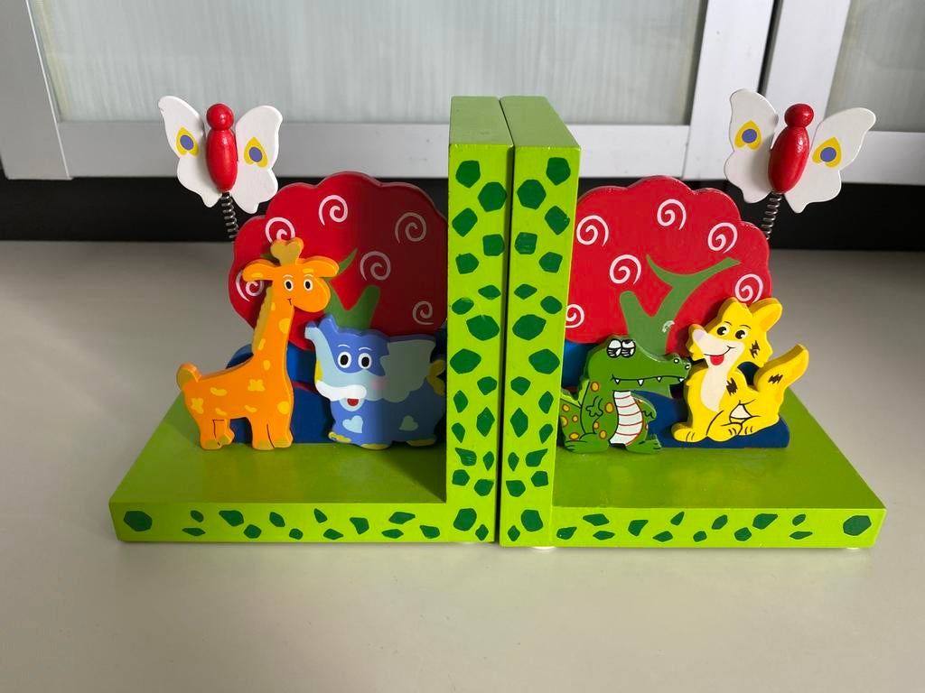 Houten kinder boekensteunen dieren, Ophalen, Zo goed als nieuw, Overige typen
