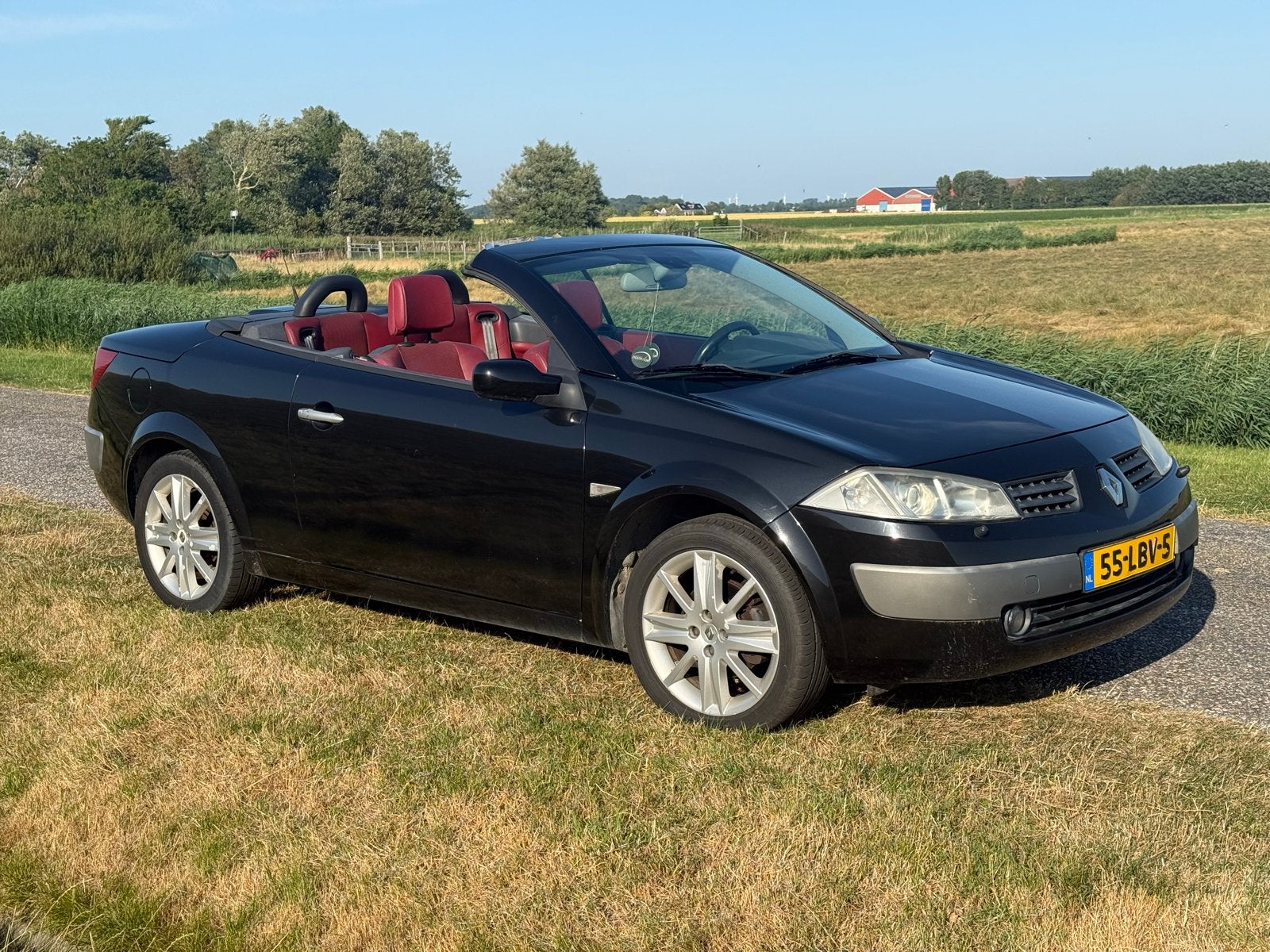 Renault Mégane 2.0 16V 120KW Cabrio 2005 Zwart, Auto's, 1998 cc, 4 cilinders, Cabriolet, 4 stoelen
